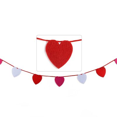 Guirlandes coeur en tissu à suspendre