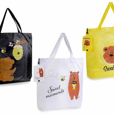 Resealable shopping bags in polyester with "Birba Bear" print 14zero3