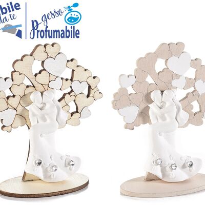 Décorations à placer avec Arbre de Vie et couple marié en plâtre parfumé