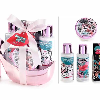 Make Up design body care products by 14zero3 in a slipper gift box - New, more delicate shower gel formula enriched with olive oil - More emollient body cream
