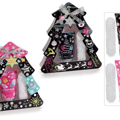 Crema mani con lima glitter argento per unghie in confezione regalo Fantasy Christmas firmata 14zero3