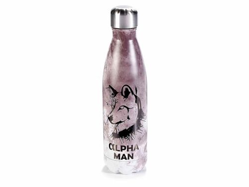 Bottiglie termiche 500 ml in acciaio inox finitura opaca design Alpha man 14zero3 - Personalizzabile con il tuo logo, chiedi un preventivo