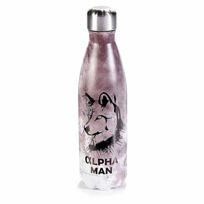 Thermal bottles 500 ml in matt finish stainless steel design Alpha man 14zero3 - Customizable with your logo, ask for a quote