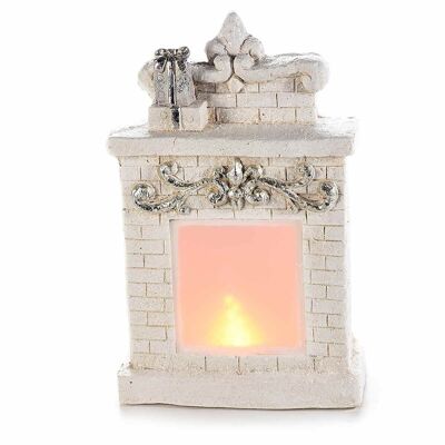 Ceramic fireplaces with warm white LED flame light
