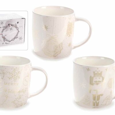 Tazze di Natale in porcellana con decori champagne in scatola regalo design 14zero3