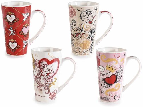 Tazze mug porcellana "Cupido Barocco" con decori dorati 14zero3