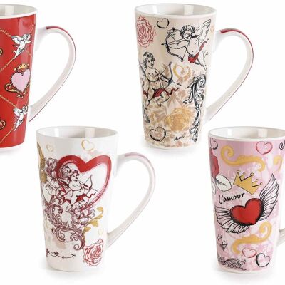 Tazas de porcelana "Cupido Barocco" con adornos dorados 14zero3