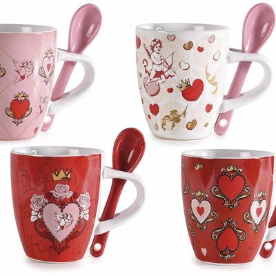 Tazzine da caffè con cucchiaino in porcellana "Cupido"