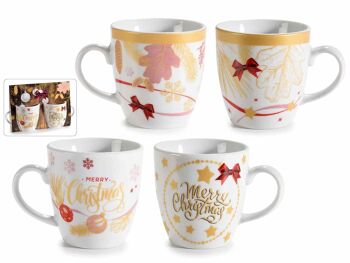 Tasses à café avec décorations de Noël en porcelaine décorées avec coffret cadeau design 14zero3
