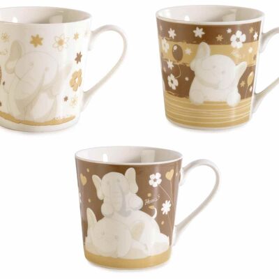 Porcelain mugs with "Elephants" decoration 14zero3