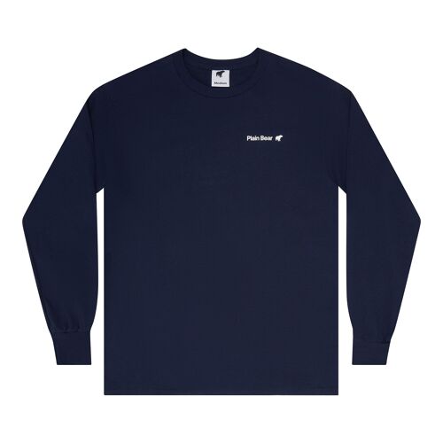 Text - Long Sleeve - White on navy
