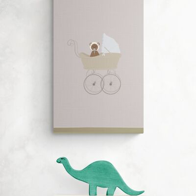 Tempo all'aria aperta per Baby Bear 12"x16" - Stampa su tela Decorazione da parete