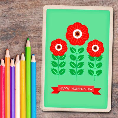 Holzpostkarte HAPPY MOTHER'S DAY Muttertagskarte
