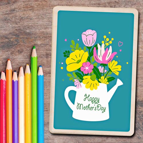Wooden Postcard HAPPY MOTHER'S DAY Mother's Day Card