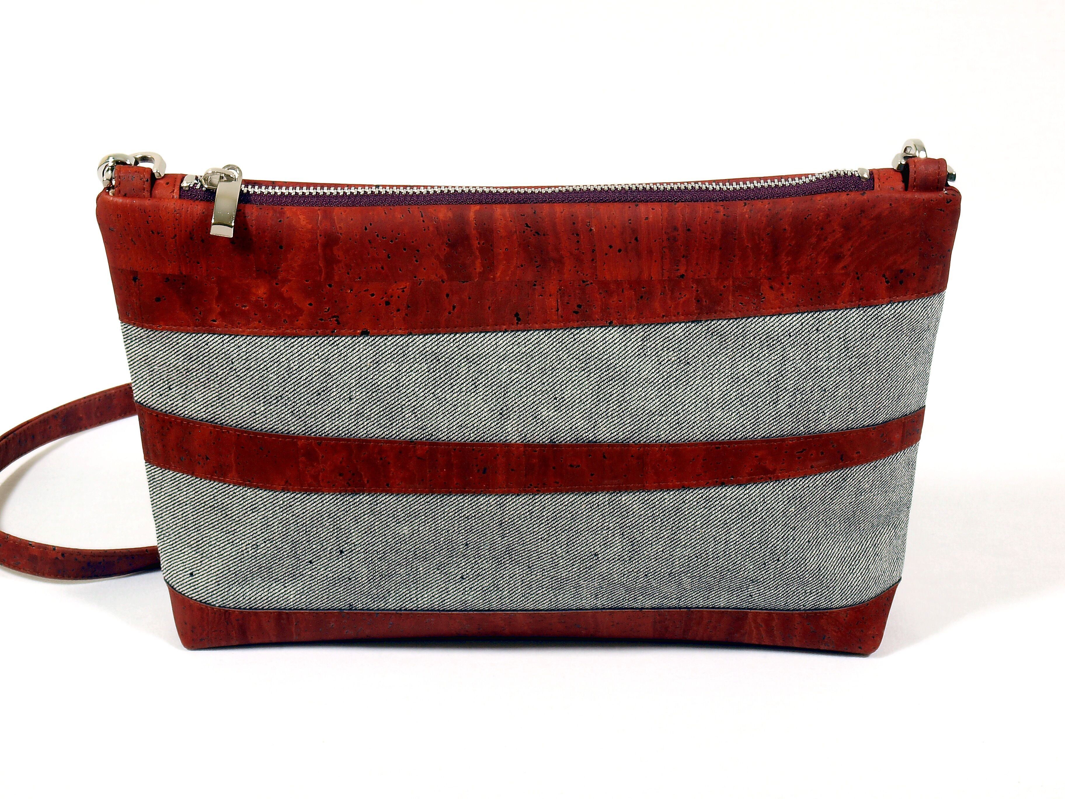 Graue Umhängetasche aus Weinkorken