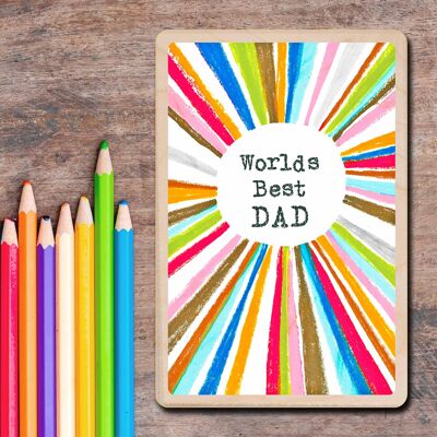 Wooden Postcard WORLD'S BEST DAD Father's Day Card