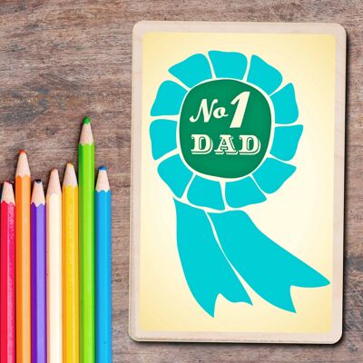 Wooden Postcard NUMBER 1 DAD Father's Day Card