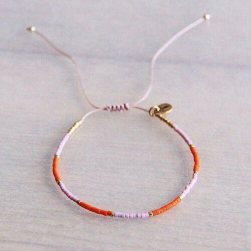 Miyuki bracelet color blocking - lilac/orange