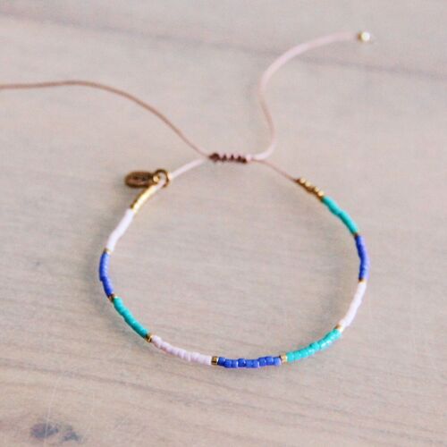 Miyuki bracelet color blocking - lilac/mint/purple