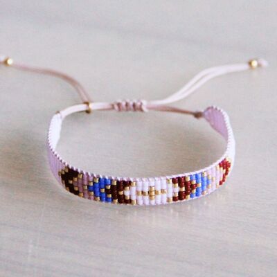 Weave bracelet - lilac/purple/burgundy/gold plated