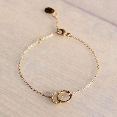 Stainless steel fine bracelet with infinity charm - gold