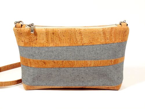 Bandolera corcho natural gris