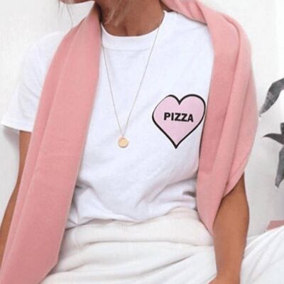 T-Shirt "Love Pizza"__S / Bianco