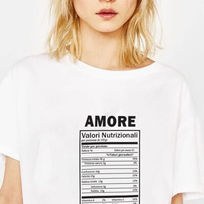 T-Shirt "Love Ingredients"__XS / Bianco