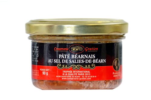 Pâté béarnais au sel de Salies-de-Béarn, conserverie GRATIEN, le bocal de 90g