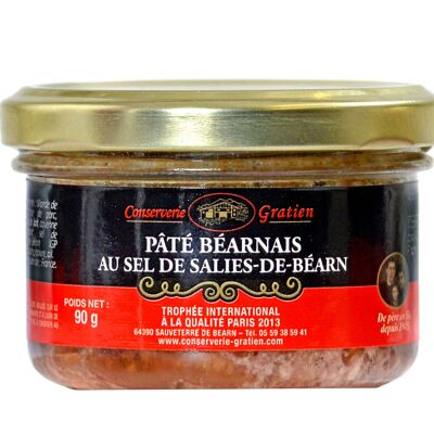 Béarnais-Pastete mit Salz aus Salies-de-Béarn, Konservenfabrik GRATIEN, 90-g-Glas