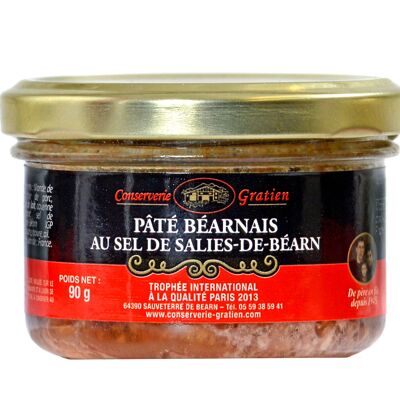 Pâté béarnais au sel de Salies-de-Béarn, conserverie GRATIEN, le bocal de 90g