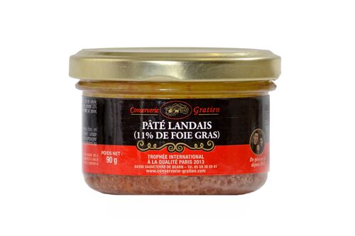 Pâté landais, conserverie GRATIEN, le bocal de 90g