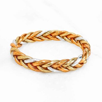 Certified Buddhist bracelet made in Thailand - Braided model - TRICOLOR
