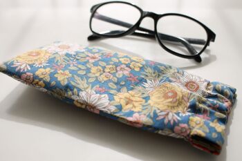 Etui à lunettes Edna fleurs bleues 2