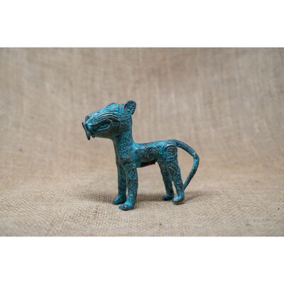 Scultura Leopardo del Benin - Bronzo 56.15