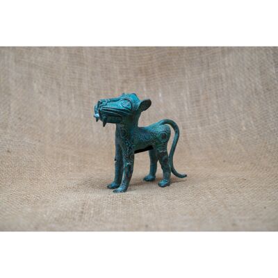 Scultura Leopardo del Benin - Bronzo 56.17