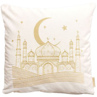 Coussin Ramadan brodé mosquée dorée - set 7