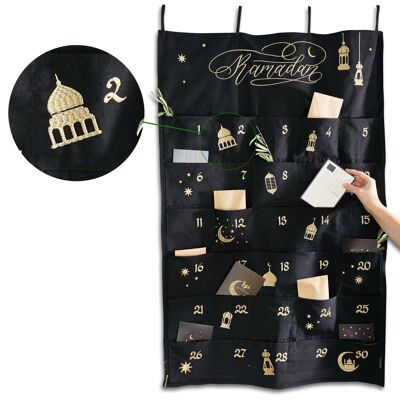 Ramadan wall calendar made of fabric - black set 6