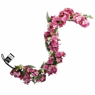 150 cm lange künstliche Hängegirlande mit rosa Blüten