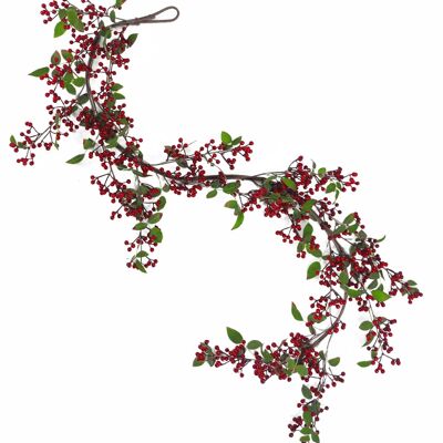 150 cm luxuriöse Weihnachtsgirlande mit roten Beeren