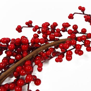 Guirlande florale de luxe aux fruits rouges de Noël, 150 cm 3