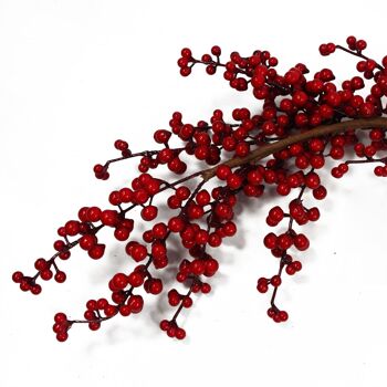 Guirlande florale de luxe aux fruits rouges de Noël, 150 cm 4