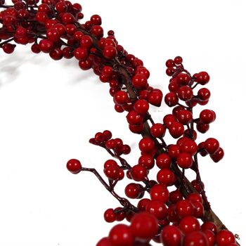 Guirlande florale de luxe aux fruits rouges de Noël, 150 cm 2