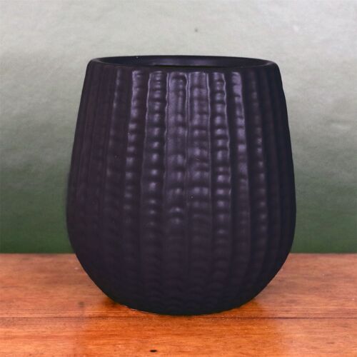 16cm Black Ceramic Planter