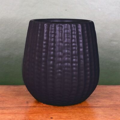 Fioriera in ceramica nera da 16 cm