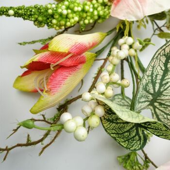 Guirlande réaliste suspendue artificielle de plante de lys rose de 180cm 3