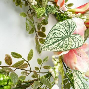 Guirlande réaliste suspendue artificielle de plante de lys rose de 180cm 4