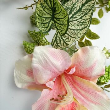 Guirlande réaliste suspendue artificielle de plante de lys rose de 180cm 5