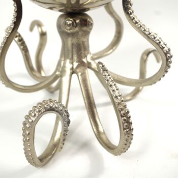Jardinière de style bol de pieuvre en métal argenté de 28 cm 2