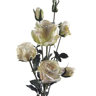 6 x fleurs artificielles roses crème